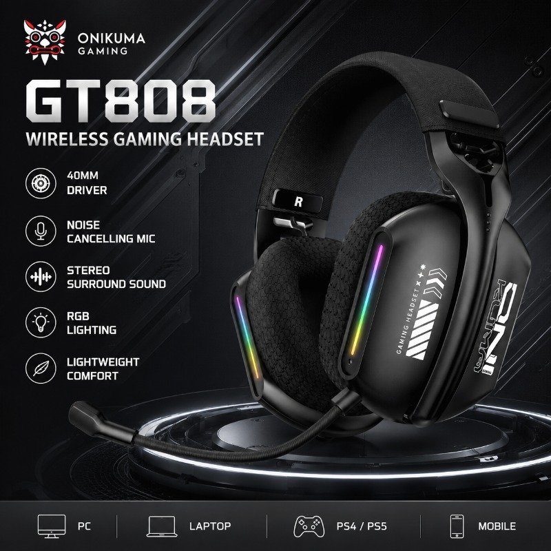 Gaming Console Apple - Игровая гарнитура ONIKUMA GT808, беспроводные наушники